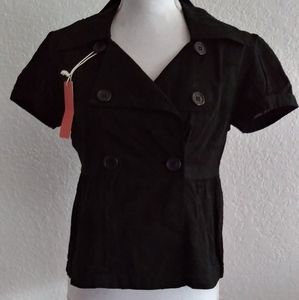 Tullette Black Button Front Jacket Women's Large